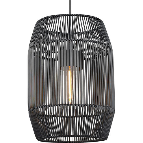 Seabrooke 1 Light 15 inch Natural Black Outdoor Pendant in Black Composite Wicker